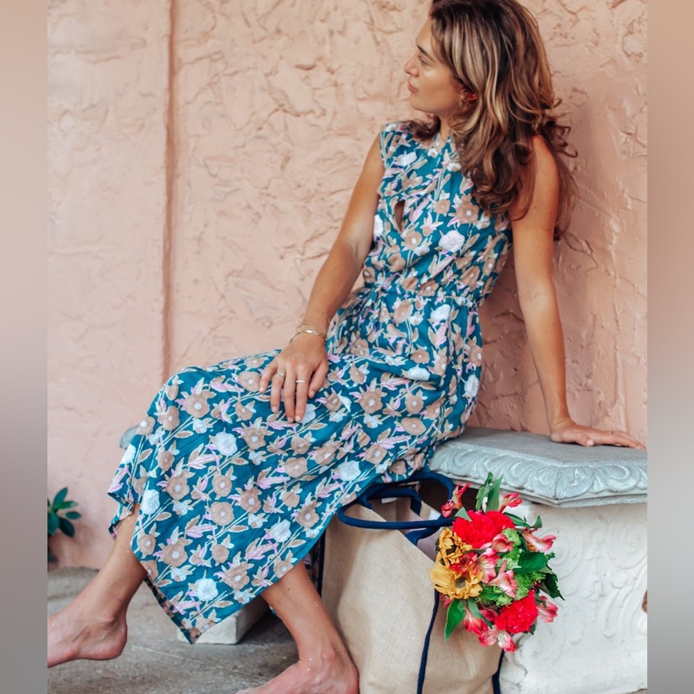 Perry Walker Tanya Maxi Dress Peacock Floral